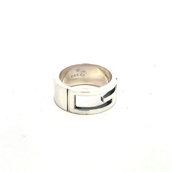Gucci Estate Ring Size 5.5 Sterling Silver Height 8 mm G28 - Picture 4 of 11